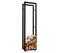 CLP Porte-bûches pour Bois De Cheminée Keri V2 en Métal Noir I Porte-Bois De Chaminée Solide Et Moderne I Support pour Bûches, Couleur:Noir, Taille:25x40x150 cm
