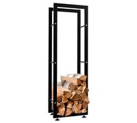 CLP Porte-bûches pour Bois De Cheminée Keri V2 en Métal Noir I Porte-Bois De Chaminée Solide Et Moderne I Support pour Bûches, Couleur:Noir, Taille:25x40x125 cm