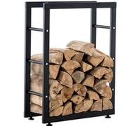 CLP Porte-bûches pour bois de cheminée Keri V2 , Noir /25x80x125 cm Noir G