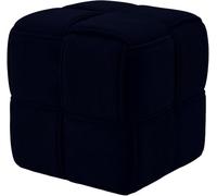 CLP Pouf Forinta en Velours côtelé, Design Moderne carré, Tabouret Confortable, Repose-Pieds et Cube d'assise Salon, Chambre | Couleur Bleu Nuit