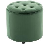 CLP Pouf Pantin velours avec espace de rangement,vert