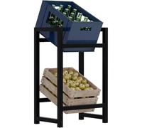 CLP Présentoir pour caisses de Boissons en métal Stack, Robuste et Peu encombrant pour caisses de Boissons, Couleur:Noir, Taille:75x47x31 cm