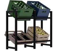 Etagère sur pied Clp Trading Support pour caisses de Boissons Stack , Noir /75x91x31 cm