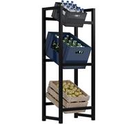 CLP Présentoir pour caisses de Boissons en métal Stack, Robuste et Peu encombrant pour caisses de Boissons, Couleur:Noir, Taille:116x47x31 cm