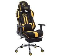 CLP Racing Limit V2 XL Chaise de bureau pour gamingavec garnissage en tissu, poids maximum de 150 kg Moderne con reposapiés noir/jaune