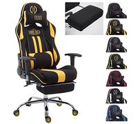 CLP Racing Limit V2 XL Chaise de bureau pour gamingavec garnissage en tissu, poids maximum de 150 kg Moderne con reposapiés noir/jaune