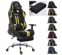 CLP Racing Limit V2 XL Chaise de bureau pour gamingavec garnissage en tissu, poids maximum de 150 kg Moderne con reposapiés Noir / vert