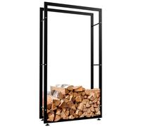 CLP Range-bûches Keri V2 en métal, deuxième choix, jusqu'à 8 tailles et 2 couleurs au choix 80 x 25 x 150 cm noir