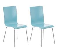 CLP Set 2 Chaises Pepe en bois , Bleu clair Bleu