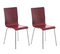 CLP Set 2 Chaises Pepe en bois , Rouge Rouge