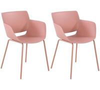 CLP Set de 2 chaises Alpena I Chaise d'extérieur Absolument résistante aux intempéries et aux UV I, Couleur:Rose