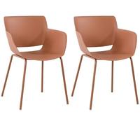 CLP Set de 2 chaises Alpena I Chaise d'extérieur Absolument résistante aux intempéries et aux UV I, Couleur:Terracotta