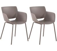 CLP Set de 2 chaises Alpena I Chaise d'extérieur Absolument résistante aux intempéries et aux UV I Couleur:Taupe