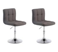 CLP Set de 2 Chaises lounge Palma V2 - Rembourrés en Tissu - Chaises Hautes Pivotantes avec Hauteur Réglable - Support en Métal, Couleur:gris foncé