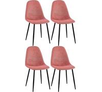 CLP Chaises de salle à manger Napier – Assise matelassée, Pieds métal noir, Orange, Tissu, 150 kg