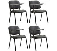 CLP Set de 4 chaises Ken avec table pliante similicuir rembourré,gris