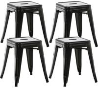 CLP Set de 4 tabourets Armin en métal,noir