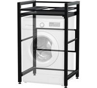 CLP Support Metal superposable Alara, Cadre empilable Lave Linge et seche Linge, Tablette coulissante, 300 kg Couleur Noir