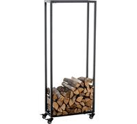 CLP Support pour bois de cheminée Hetta,noir 25x40x150 cm
