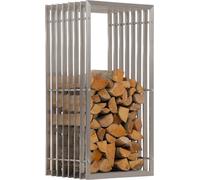 CLP Support pour bois de cheminée Irving acier inoxydable,40x50x100 cm