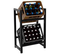 CLP Support pour Caisses A Boissons Stack I Acier Inoxydable Ou Métal I Etagère pour Rangement De Caisses A Boissons, Couleur:Noir, Taille:75x47x31 cm