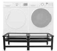 CLP Support pour machine à laver Tampa double – étagère pour 2 appareils avec tiroirs, Noir