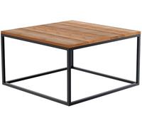 CLP Table Basse Manteo en chêne, Table de Salon avec Structure métallique revêtue par Poudre, Protections pour Le Sol et Design Moderne, Taille:80x80x45 cm