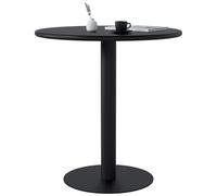 CLP Table bistrot Ronde Jarla 70 cm, Table de Cuisine Moderne compacte pour 2 a 4 Personnes, MDF et Metal, Gain de Place CHR, Couleur:Noir