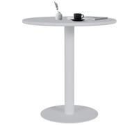 CLP Table bistrot Ronde Jarla 70 cm, Table de Cuisine Moderne compacte pour 2 a 4 Personnes, MDF et Metal, Gain de Place CHR, Couleur:Blanc