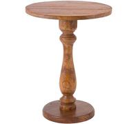 CLP Table d'appoint Adamsville Table en Bois Massif de Mindi Table Basse Ronde Faite Main pour Salon et Salle à Manger, Couleur:Marron
