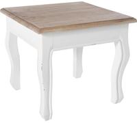 CLP Table d'appoint Alma, table de salon avec plateau en bois massif,naturel/blanc