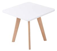 CLP Table D'Appoint Angulaire Almeria Style Scandinave I Table Basse avec Plateau Carré en MDF I Pieds en Bois De Hêtre, Couleur:Blanc, Couleur du Cadre:Natura (carrée)