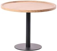 CLP Table d'appoint Aspen I Table Basse avec Plateau en Bois I Table de Salon avec Structure en métal Noir Mat, Couleur:Nature, Taille:L