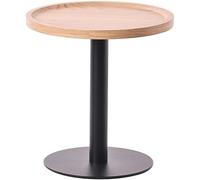 CLP Table d'appoint Aspen I Table Basse avec Plateau en Bois I Table de Salon avec Structure en métal Noir Mat, Couleur:Nature, Taille:M