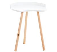 CLP Table D'Appoint Au Style Scandinave Jannis en Bois I Table De Chevet Originale avec Plateau MDF Et 3 Pieds en Bois De Hêtre, Couleur:Blanc