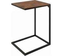 CLP Table d'appoint canape en Bois Velaro, Table Basse en Forme de C, Style Moderne, Structure en Metal, Plateau en Bois de Mindi, Couleur:Marron