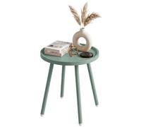 CLP Table d'appoint de Jardin Busan Ø 40 cm, Petite Table extérieure résistante aux intempéries, Plateau Rond polypropylène Anti-UV, Acier | Couleur Olive