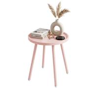 CLP Table d'appoint de Jardin Busan Ø 40 cm, Petite Table extérieure résistante aux intempéries, Plateau Rond polypropylène Anti-UV, Acier | Couleur Rose