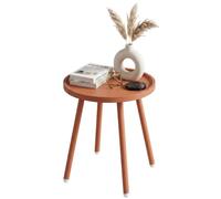 CLP Table d'appoint de Jardin Busan Ø 40 cm, Petite Table extérieure résistante aux intempéries, Plateau Rond polypropylène Anti-UV, Acier | Couleur Terracotta