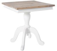 CLP Table d'appoint Goa I Table Basse avec Plateau en Bois Massif I Table en Bois pour Le Salon et Table Basse au Design Shabby Chic, Couleur:Nature/Blanc, Taille:50 cm