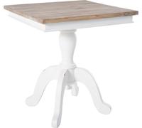 CLP Table d'appoint Goa, table de salon avec plateau en bois massif,naturel/blanc 50 cm