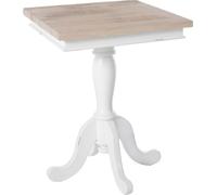 CLP Table d'appoint Goa, table de salon avec plateau en bois massif,naturel/blanc 70 cm