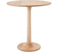 CLP Table d'appoint Morristown, Table en Bois Faite à la Main en Bois de Mindi, Table Basse Ronde et Massive pour Le Salon, Couleur:Nature