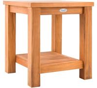 CLP Table d'appoint Outdoor Keaton en Teck, Table de Jardin résistante aux intempéries avec Deux étagères, Table en Teck pour Le Jardin, Couleur:Teck