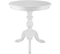 CLP Table d'appoint Ronde 70 cm de diamètre, Table Basse en Bois de Mindi avec Plateau de Table Rond, Table de Salon Wiva, Couleur:Blanc Antique