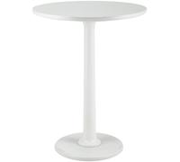 CLP Table d'appoint Ronde Farragut, Table en Bois Massif de Mindi, Table Basse Artisanale pour Le Salon et la Salle à Manger, Couleur:Blanc Antique