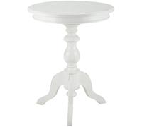 CLP Table d'appoint Wiva en Bois Rond, Table de Salon de 50 cm de diamètre pour Salle de séjour et Salle à Manger, Bois de Mindi, Couleur:Blanc Antique
