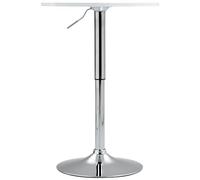 CLP Table de Bar, réglable en Hauteur, pivotante avec piétement métallique, Table de bistrot pour Bar et événements, Plateau de Table Ř 60 cm, Couleur:Blanc, Forme:Rond