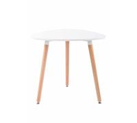CLP Table De Cuisine Retro Abenra I Table D'Appoint Triangulaire avec 3 Pieds en Bois Diamètre 80 cm Hauteur De La Table 75 cm, Couleur:Blanc, Taille:80 cm