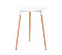 CLP Table De Cuisine Retro Abenra I Table D'Appoint Triangulaire avec 3 Pieds en Bois Diamètre 80 cm Hauteur De La Table 75 cm, Couleur:Blanc, Taille:60 cm